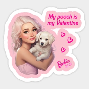 My pooch is my Valentine Sticker